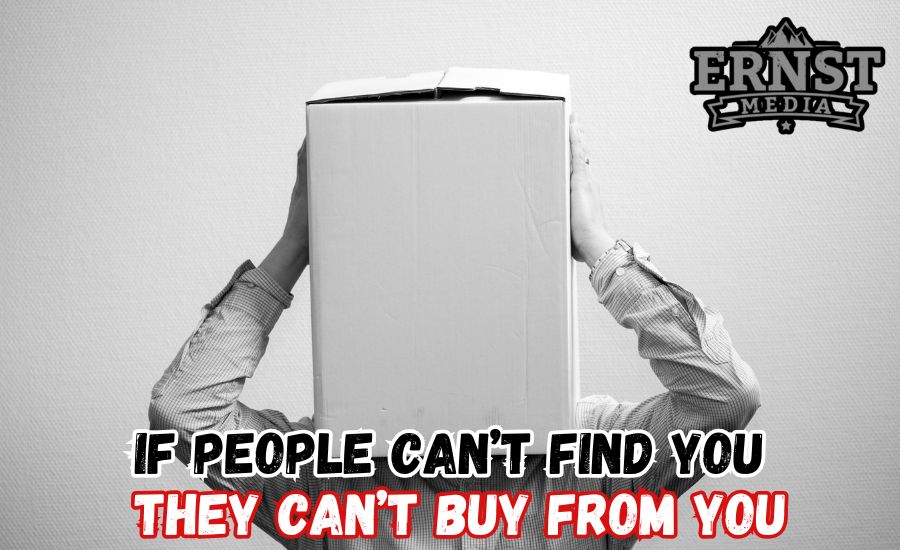 a visualization of a small business that can't be found by customers due to lack of visbility in search engines
