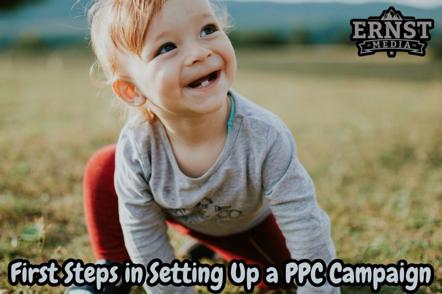 visualization of the first steps in setting up an ecommerce ppc campaign