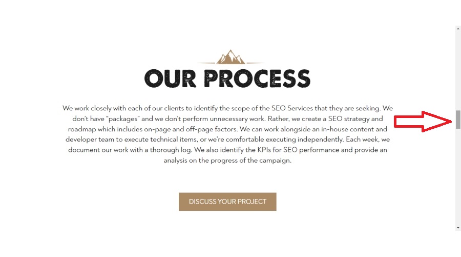call to action on a page for SEO services